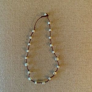 Pearl and Leather Necklace